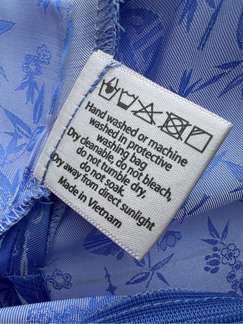 Yaly Couture Genuine Silk Blend Ao Dai Vietnamese Traditional Dress - Blue - Picture 4 of 14